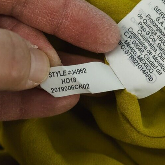 J. Crew Size 2 Chartreuse Velvet Faux Wrap Belted V Neck Long Sleeve Top NEW - Picture 6 of 7